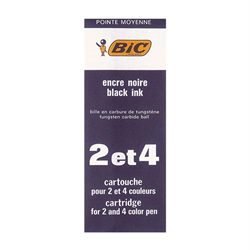Bic Cartridge Refill For 2  4 Colour Pens Medium Black